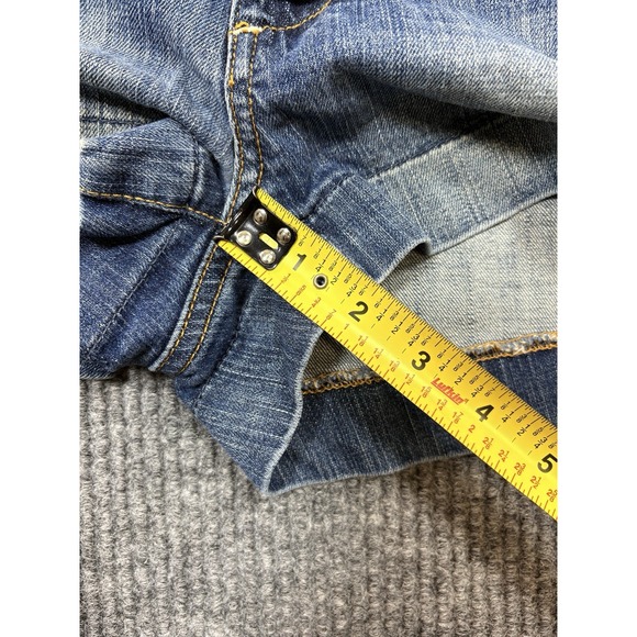 VTG American Eagle Distressed Denim Micro Mini Low Rise Shorts Sz 4 Y2K 2000s - Picture 10 of 10